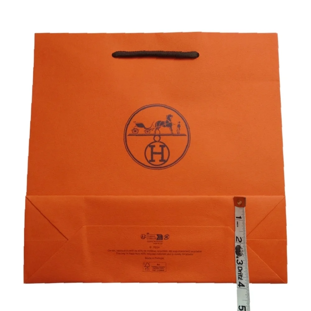 HERMES Iconic Orange Paper Shopping Gift Bag